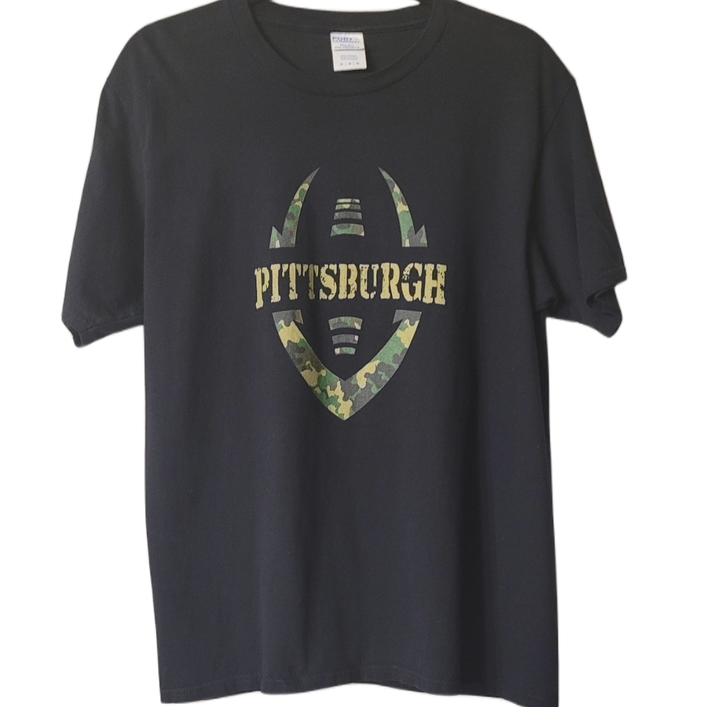 Pittsburgh Camo Graphic Men's short-sleeve t-shirt Medium Black - Picture 1 of 4